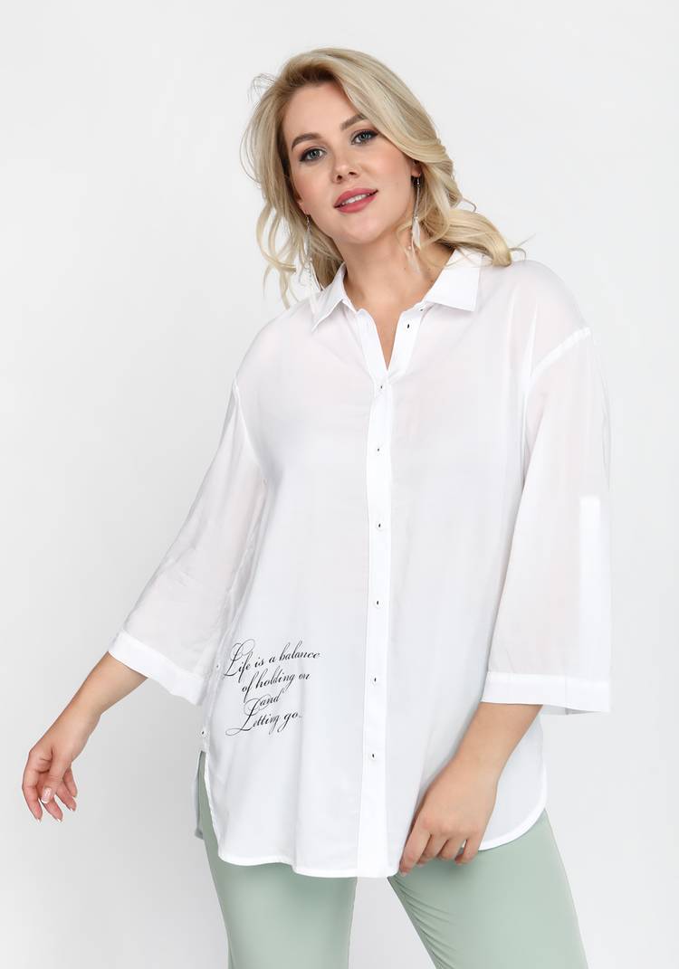 Блуза с шрифтом прямого силуэта шир.  750, рис. 2