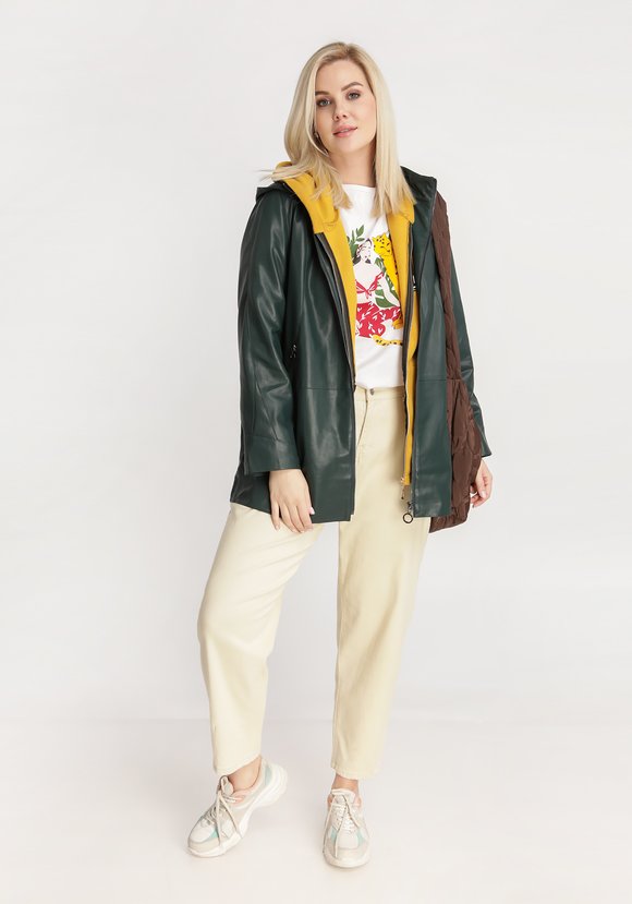 Куртка из экокожи с капюшоном шир.  580, рис. 7