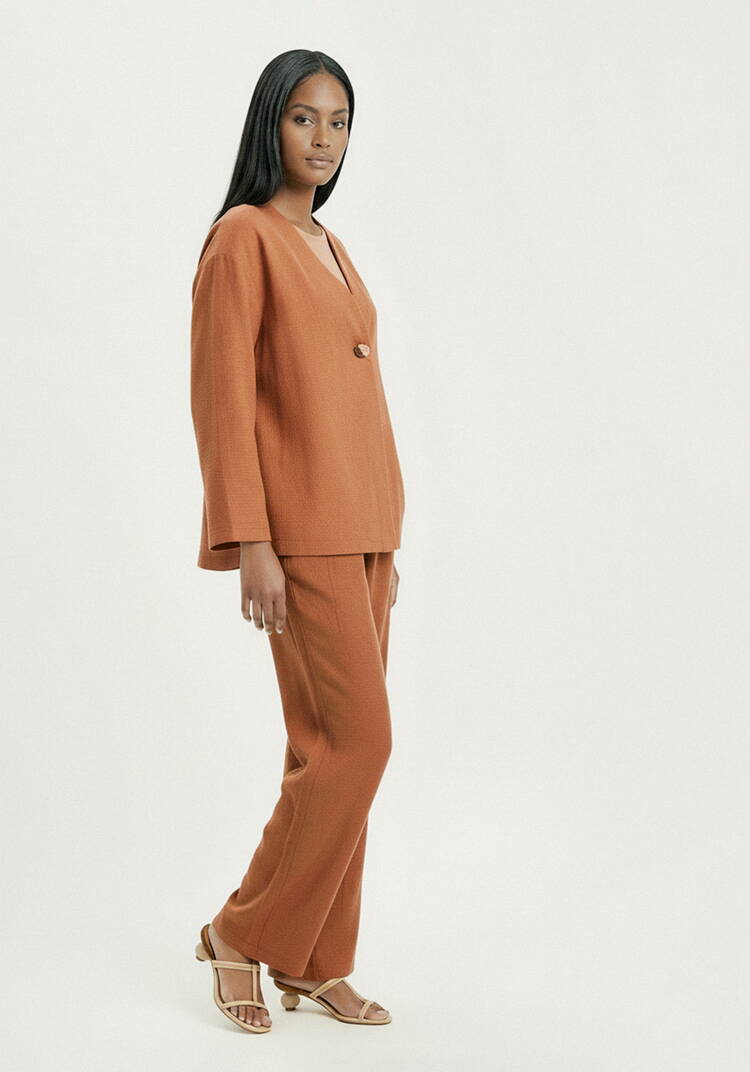 Жакет свободного кроя на пуговице Агата шир.  750, рис. 10