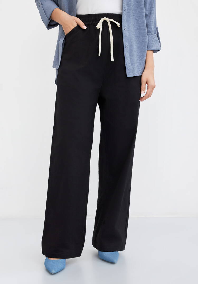 Брюки на резинке по поясу, прямые Симона шир.  750, рис. 20