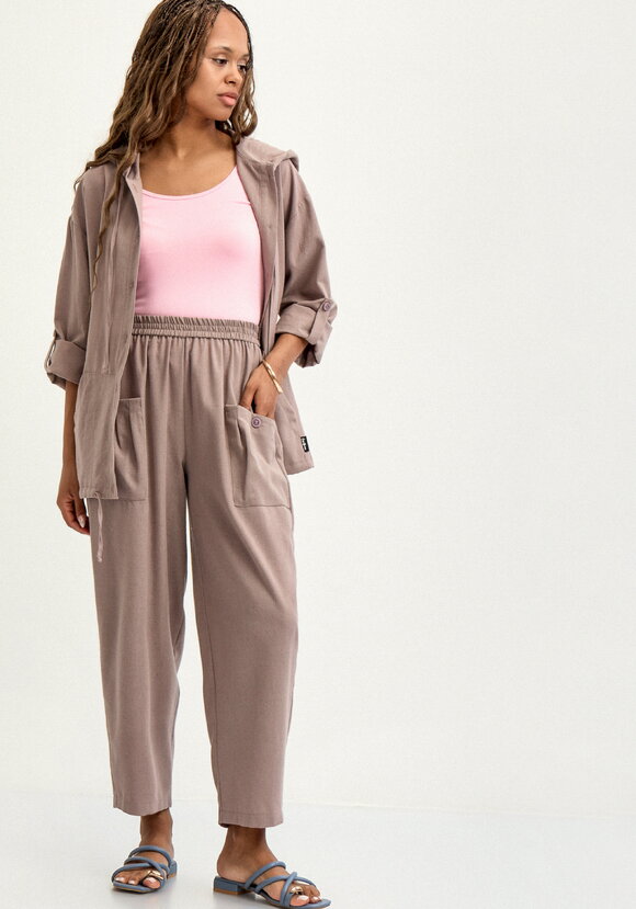 Брюки изо льна с карманами шир.  580, рис. 13