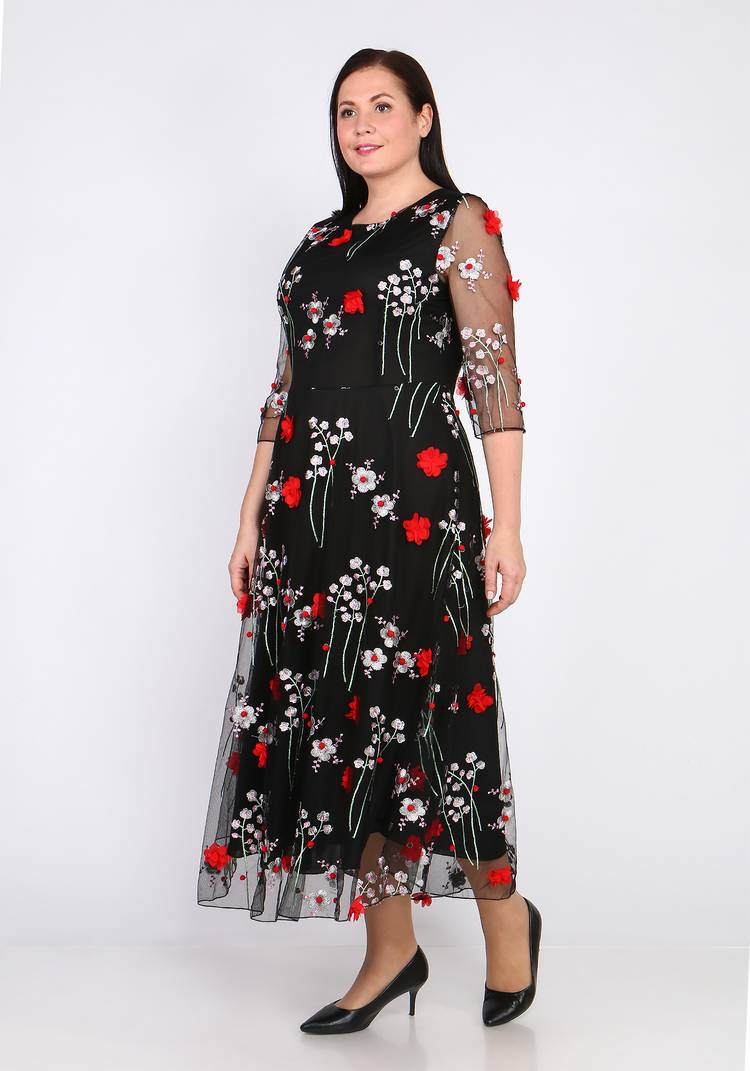 Платье длинное с вышивкой Нальдо шир.  750, рис. 2