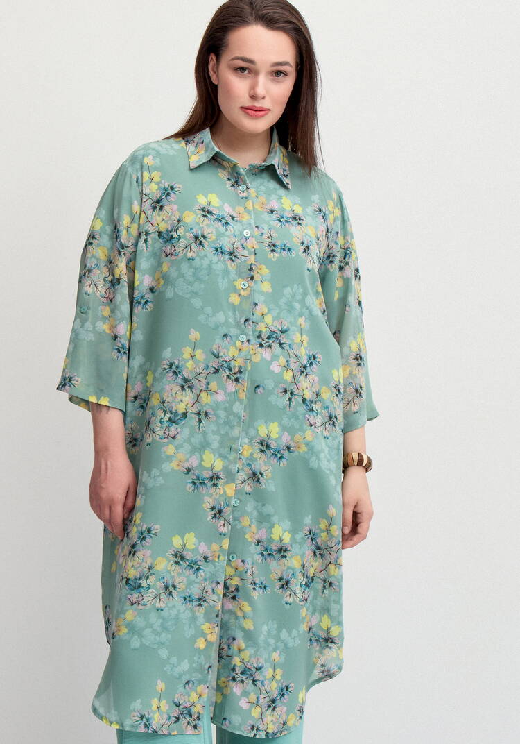 Рубашка с флористическим принтом шир.  750, рис. 4