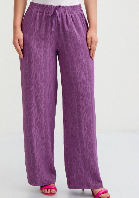 Брюки широкие с оригинальным принтом на ткани шир.  580, рис. 12