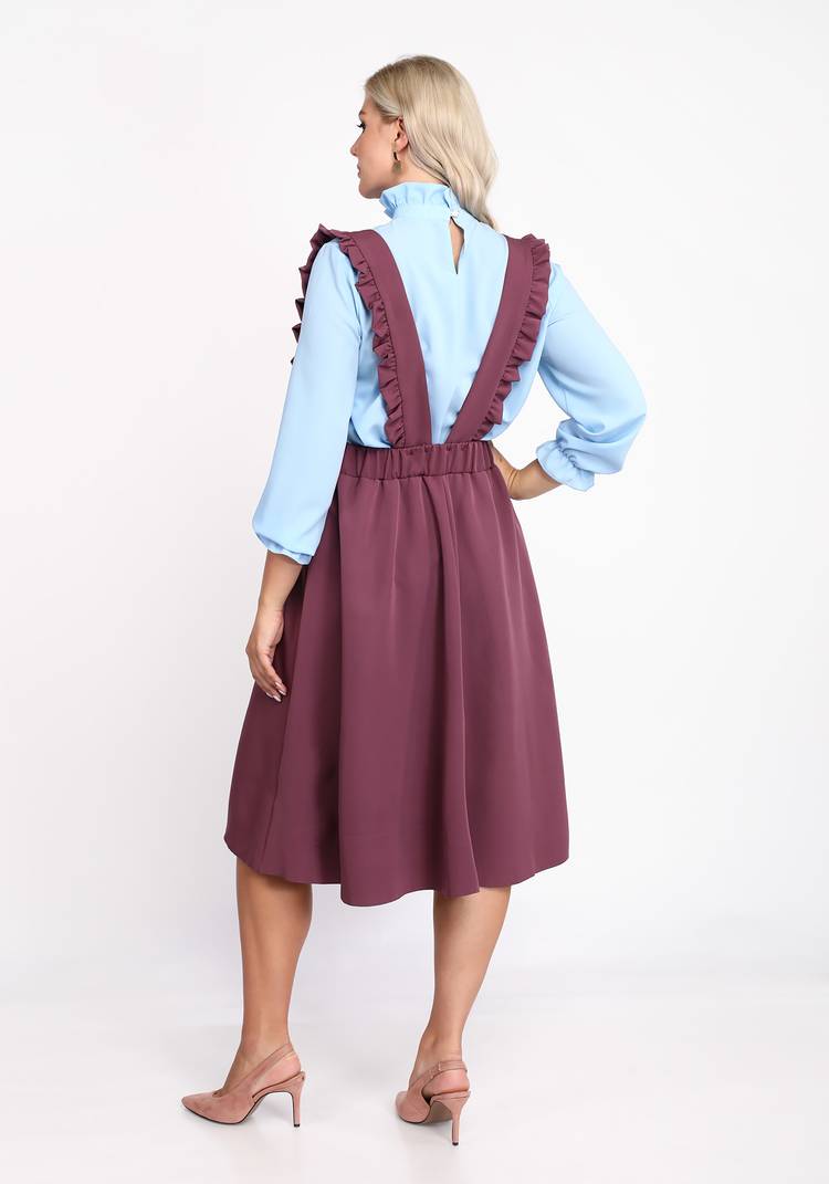 Блуза однотонная с застежкой на пуговицу шир.  750, рис. 14