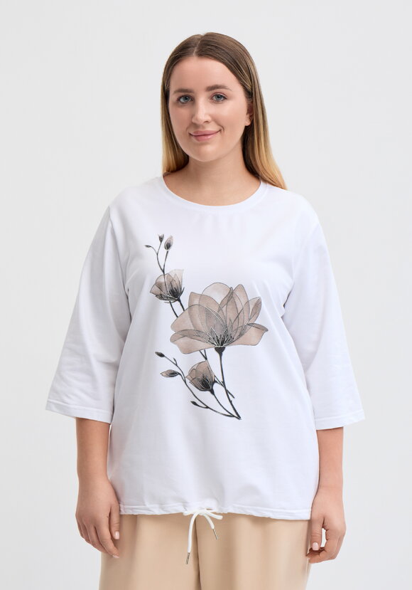 Блуза на кулиске с принтом шир.  580, рис. 28