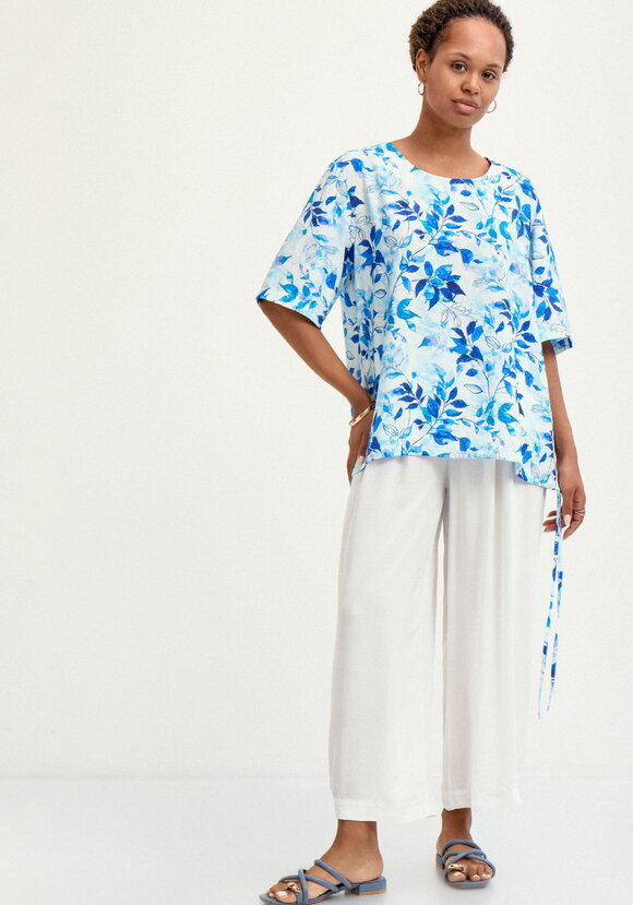 Блуза свободная с коротким рукавом и принтом шир.  580, рис. 18