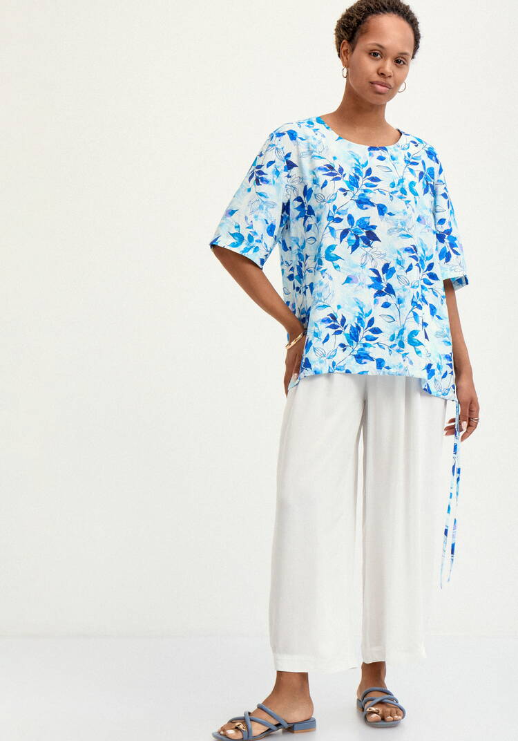 Блуза свободная с коротким рукавом и принтом шир.  750, рис. 18