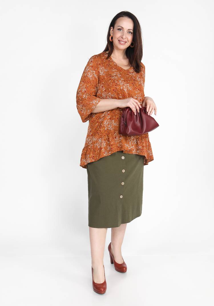 Блуза с рукавом 3/4 свободного кроя шир.  750, рис. 7