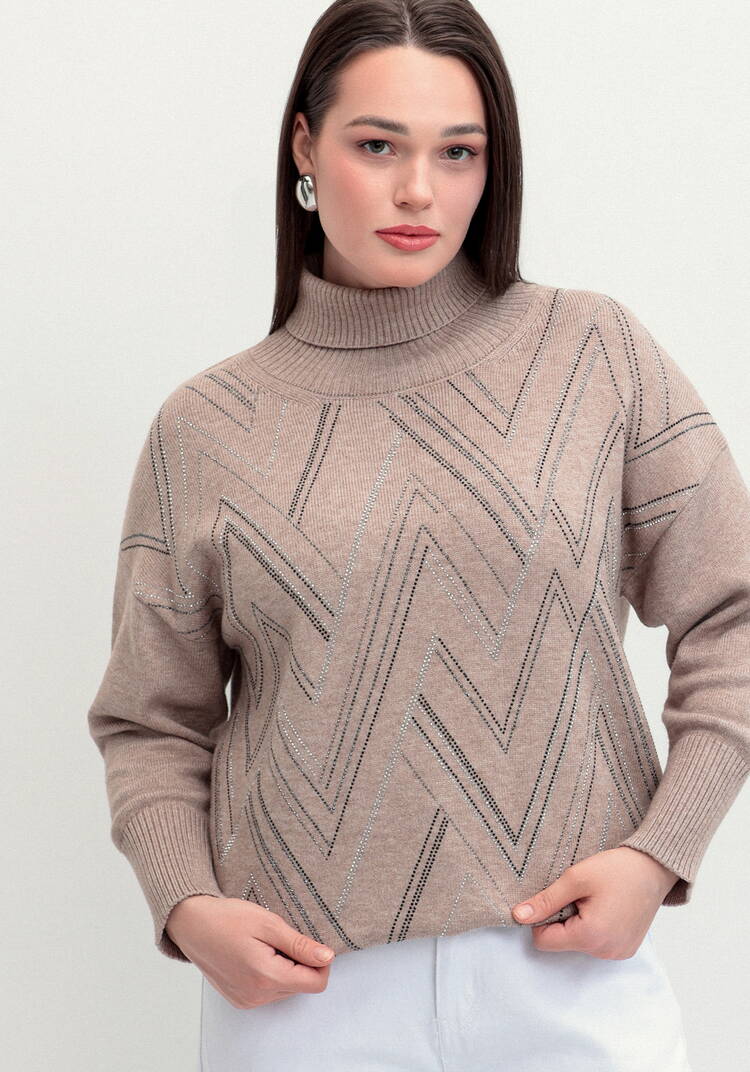 Свитер с геометрическим рисунком из страз шир.  750, рис. 10