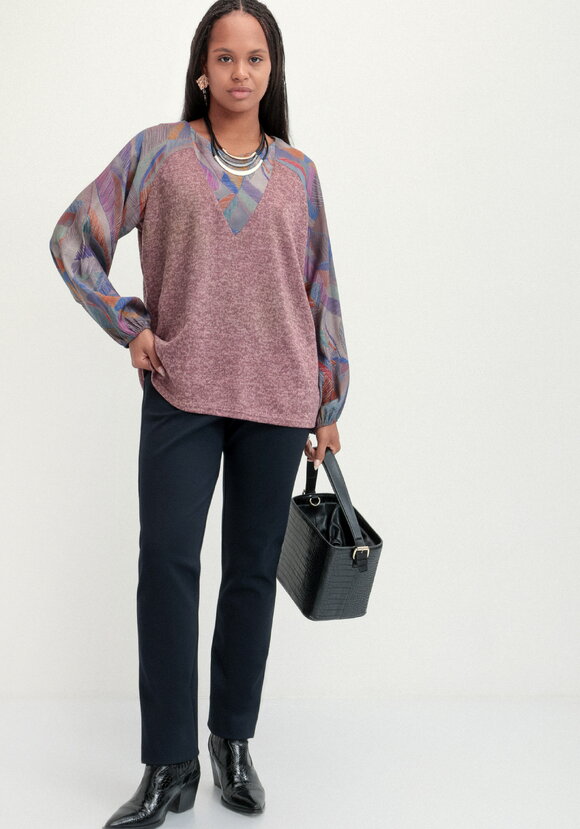 Блуза трикотажная с красочным принтом шир.  580, рис. 9