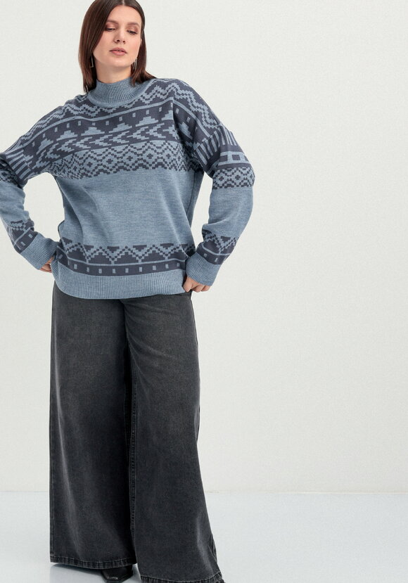 Свитер с геометрическим орнаментом шир.  580, рис. 15