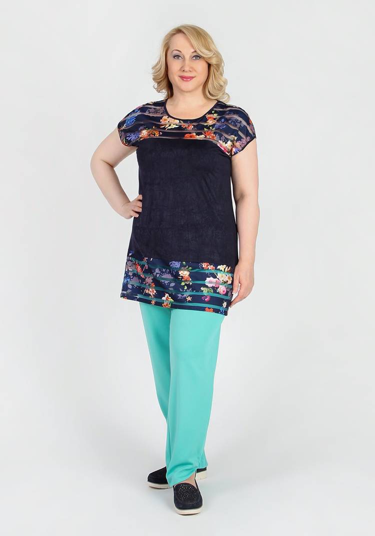 Блуза с цветочными вставками шир.  750, рис. 3