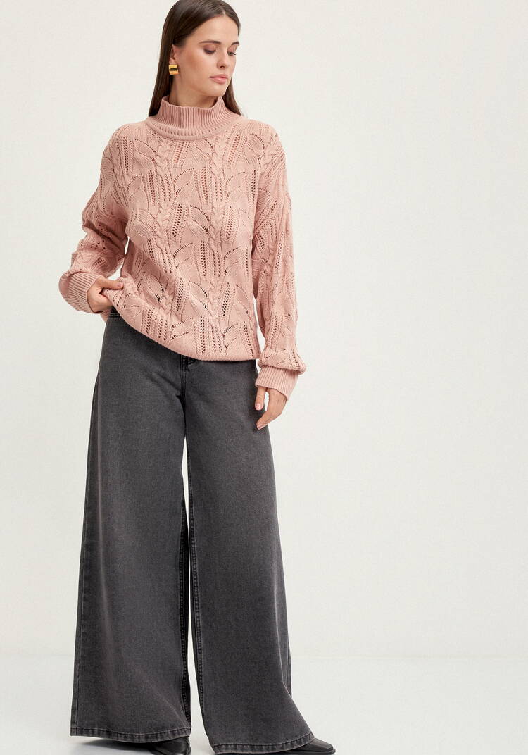 Джемпер с ажурными косами шир.  750, рис. 8