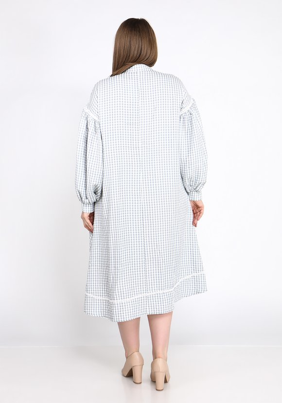 Платье в клетку с рукавами буфами шир.  580, рис. 6