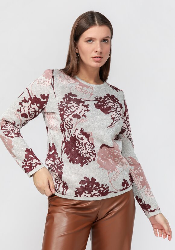 Свитер с растительным принтом и метанитью шир.  580, рис. 9