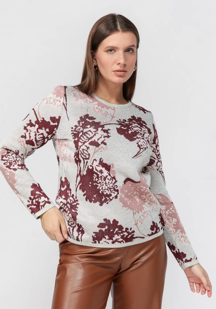 Свитер с растительным принтом и метанитью шир.  750, рис. 9