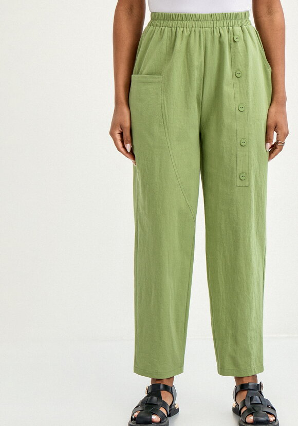 Брюки с декоративной планкой и карманами шир.  580, рис. 4