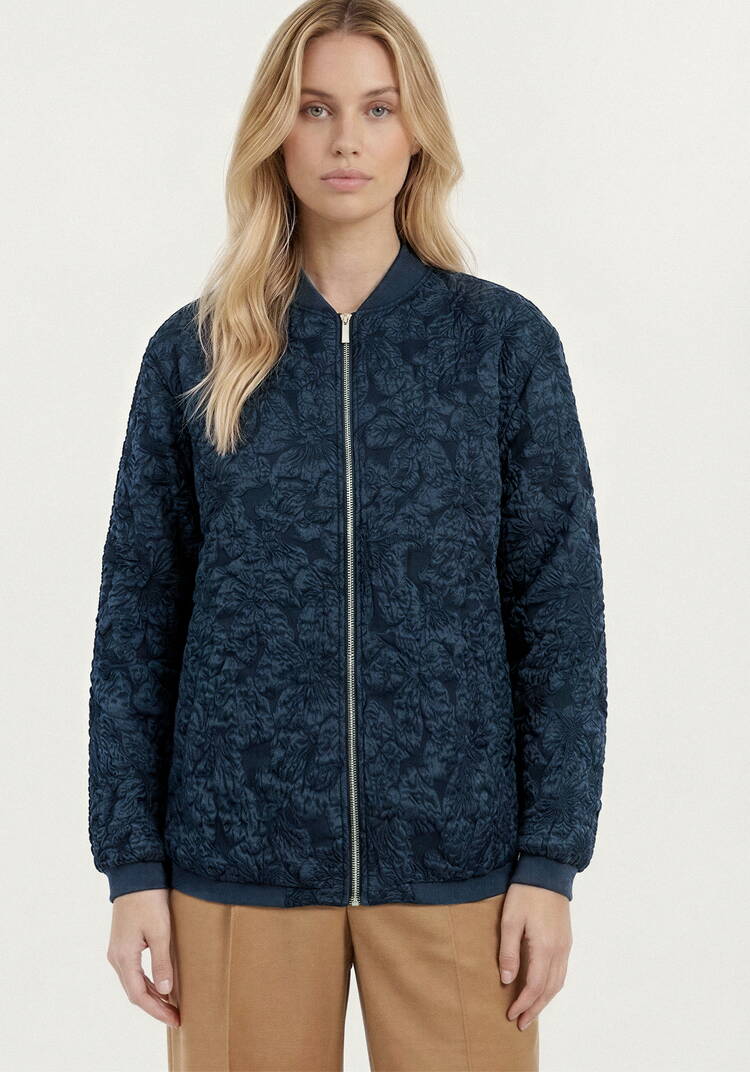 Бомбер из ткани с жаккардовым узором шир.  750, рис. 4