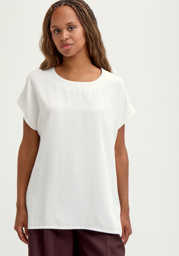 Блуза с коротким рукавом однотонная шир.  580, рис. 4