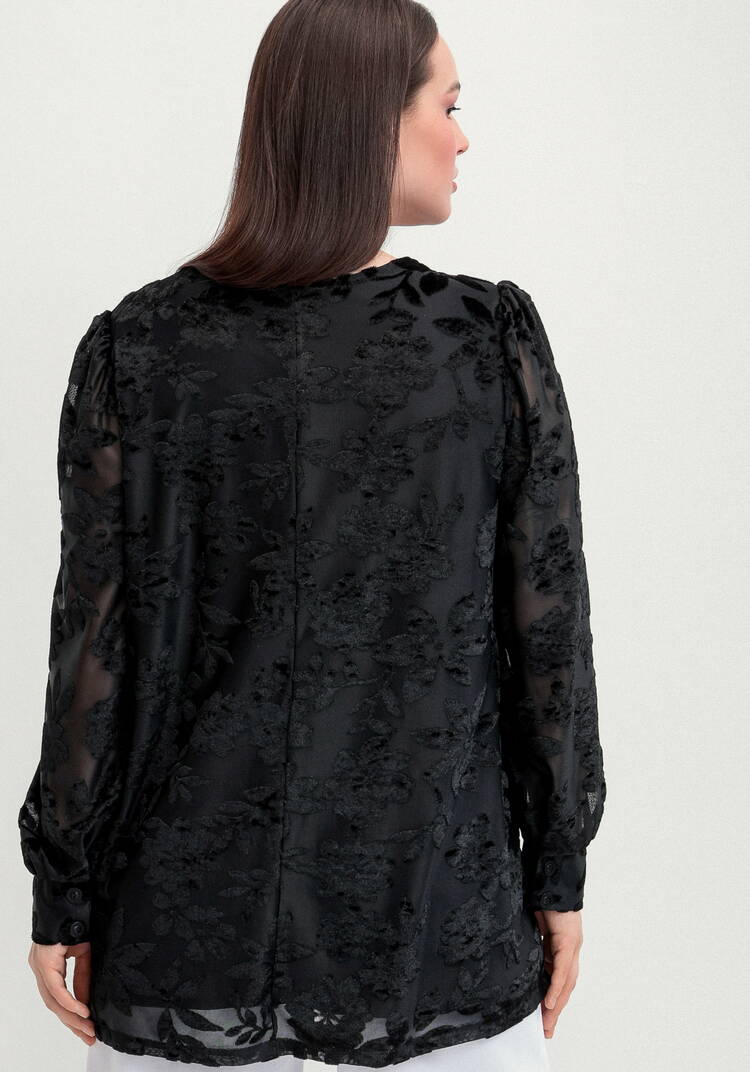 Блуза с цветами из бархата шир.  750, рис. 20