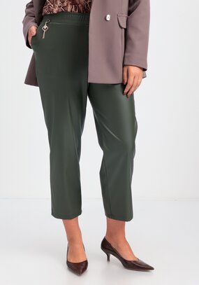 Брюки из экокожи длиной 7/8