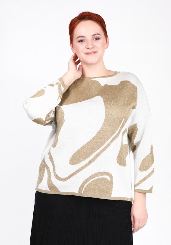 Джемпер с принтом абстракция шир.  580, рис. 1