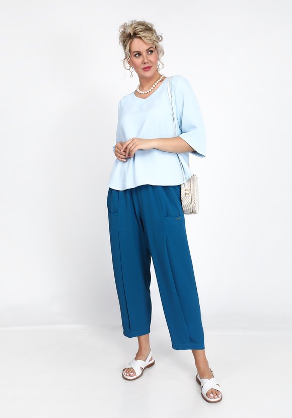 Блуза свободного силуэта с кружевным декором шир.  580, рис. 1