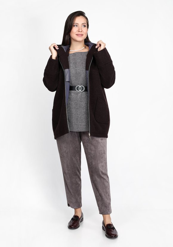 Пальто шерстяное с капюшоном шир.  580, рис. 3