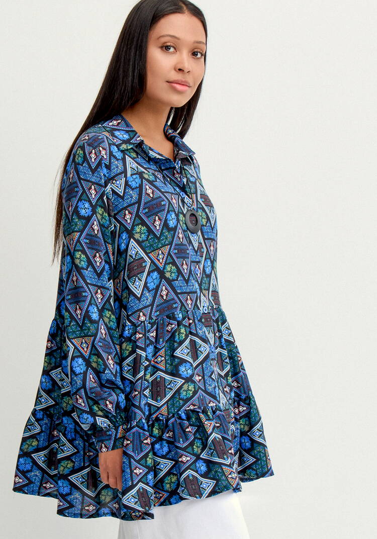 Блуза свободная с воланами по низу шир.  750, рис. 16