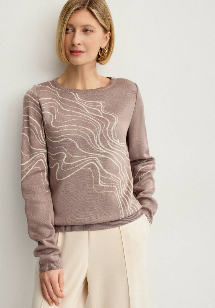 Джемпер с абстрактным рисунком Волны шир.  750, рис. 19