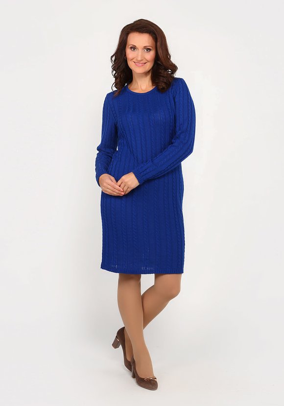 Платье прямое с вязкой косы шир.  580, рис. 7