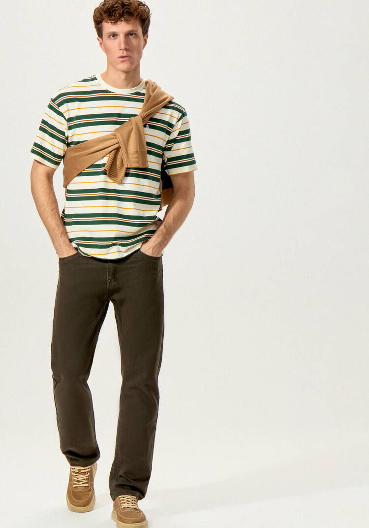 Брюки прямые из джинсовой ткани с карманами шир.  750, рис. 8