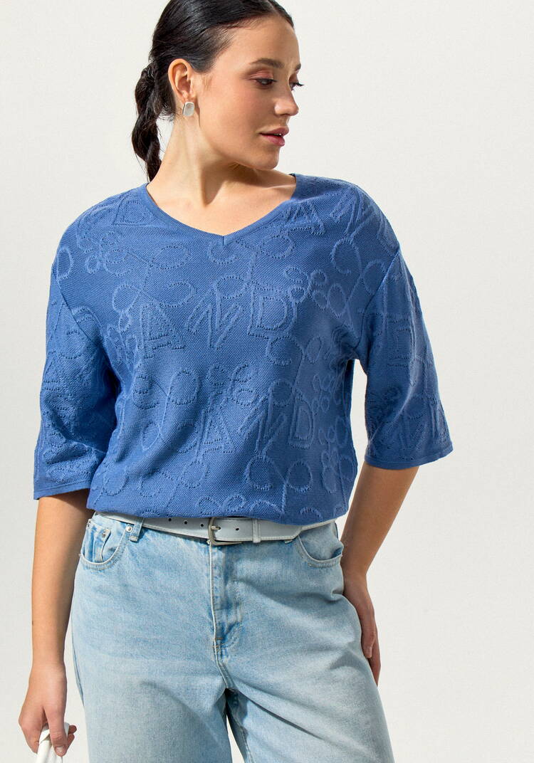 Туника с фактурным рисунком и рукавом 1/2 шир.  750, рис. 8