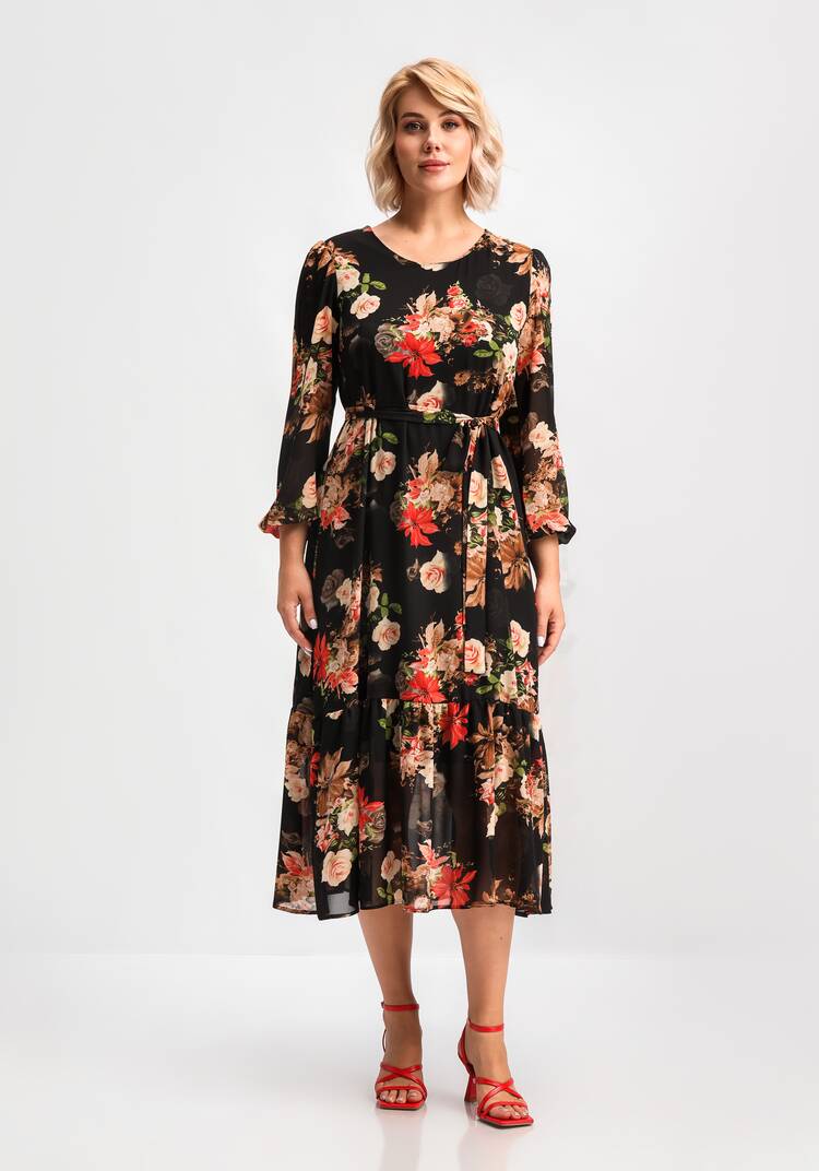 Платье свободного кроя А-силуэта с принтом шир.  750, рис. 4