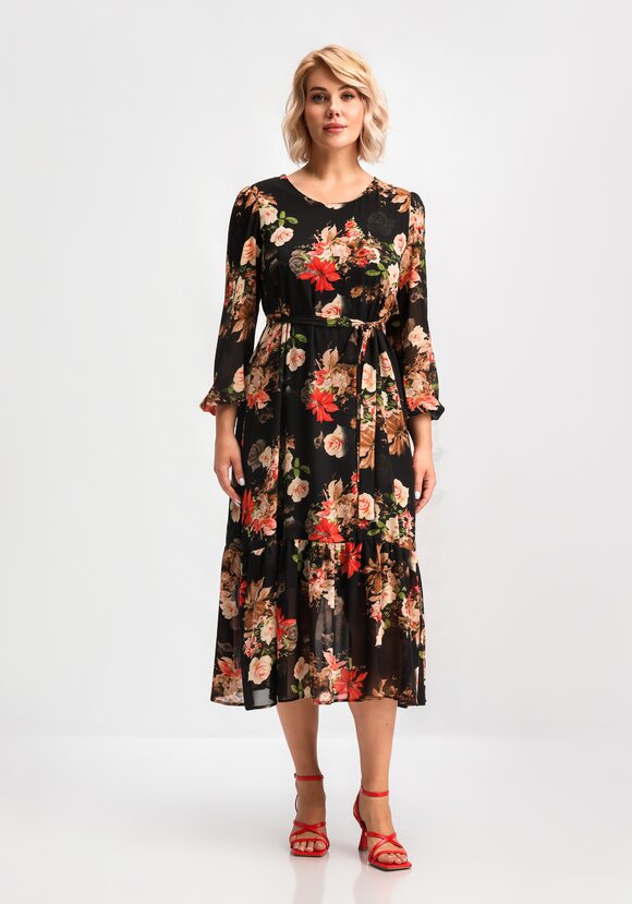 Платье свободного кроя А-силуэта с принтом шир.  580, рис. 4