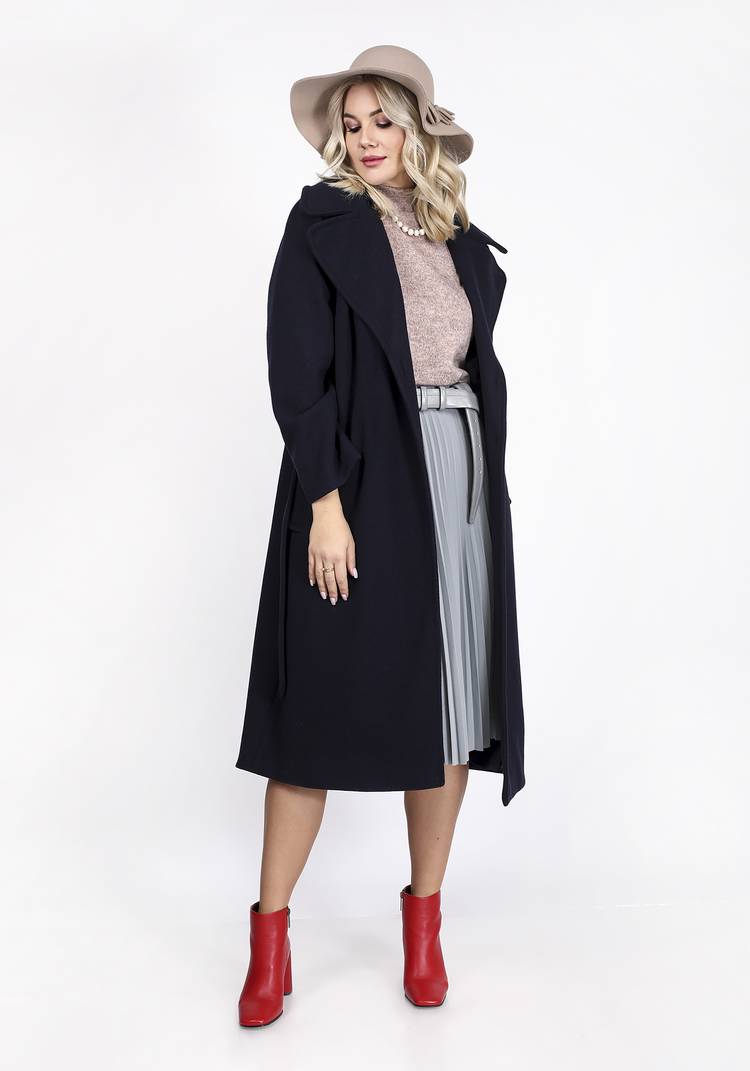 Пальто с поясом и английским воротником шир.  750, рис. 12