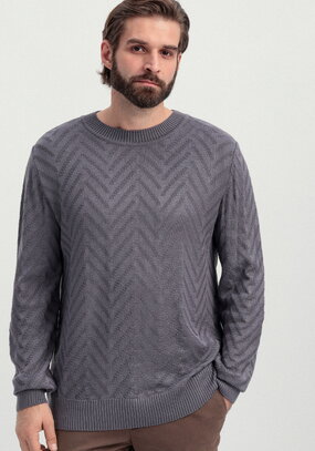 Джемпер с фактурным рисунком елочка