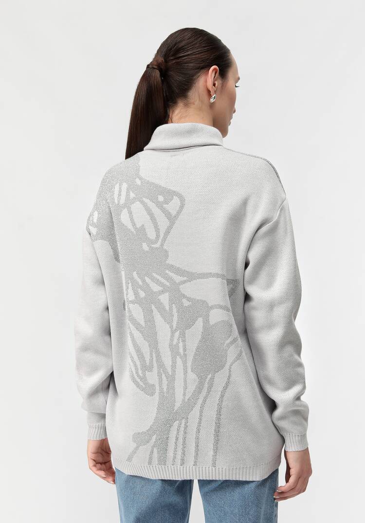 Туника женская с абстракцией и высоким горлом шир.  750, рис. 9