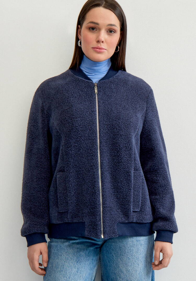 Бомбер на молнии с воротником-стойкой шир.  750, рис. 4