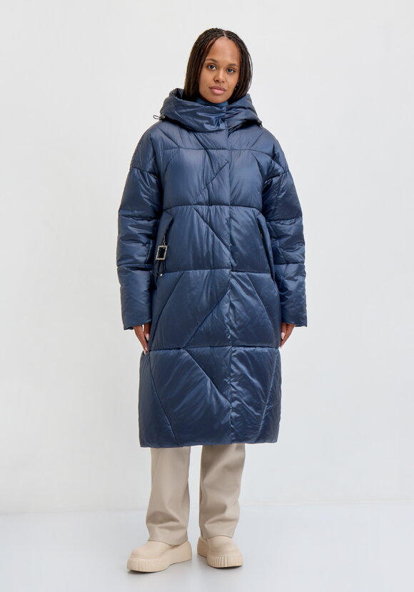 Пальто зимнее с мерцающей тканью шир.  580, рис. 4