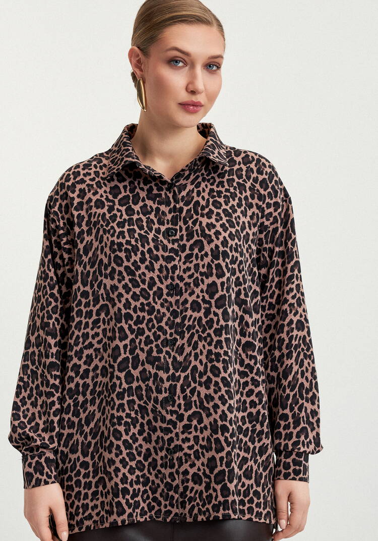 Блуза с леопардовым принтом Виталина шир.  750, рис. 4