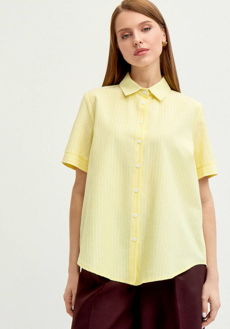 Блуза на пуговицах в вертикальную полоску шир.  750, рис. 9