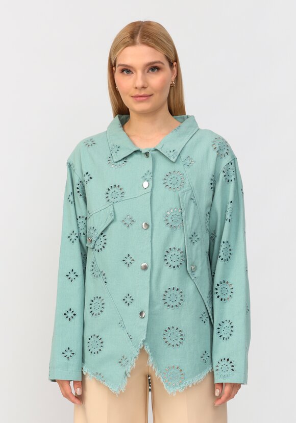 Джинсовая куртка с ришелье шир.  580, рис. 4