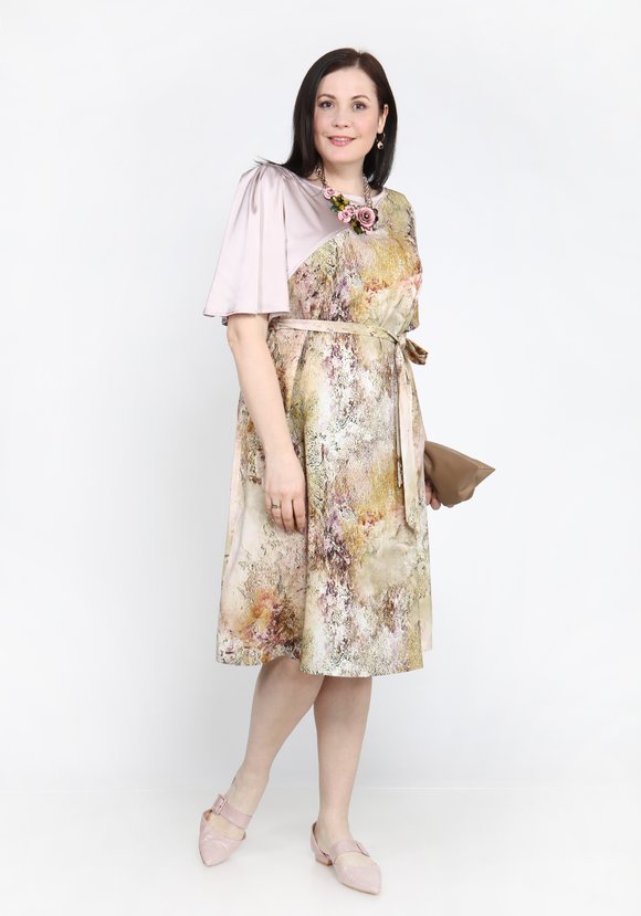 Платье прямого силуэта с круглым воротом шир.  580, рис. 7