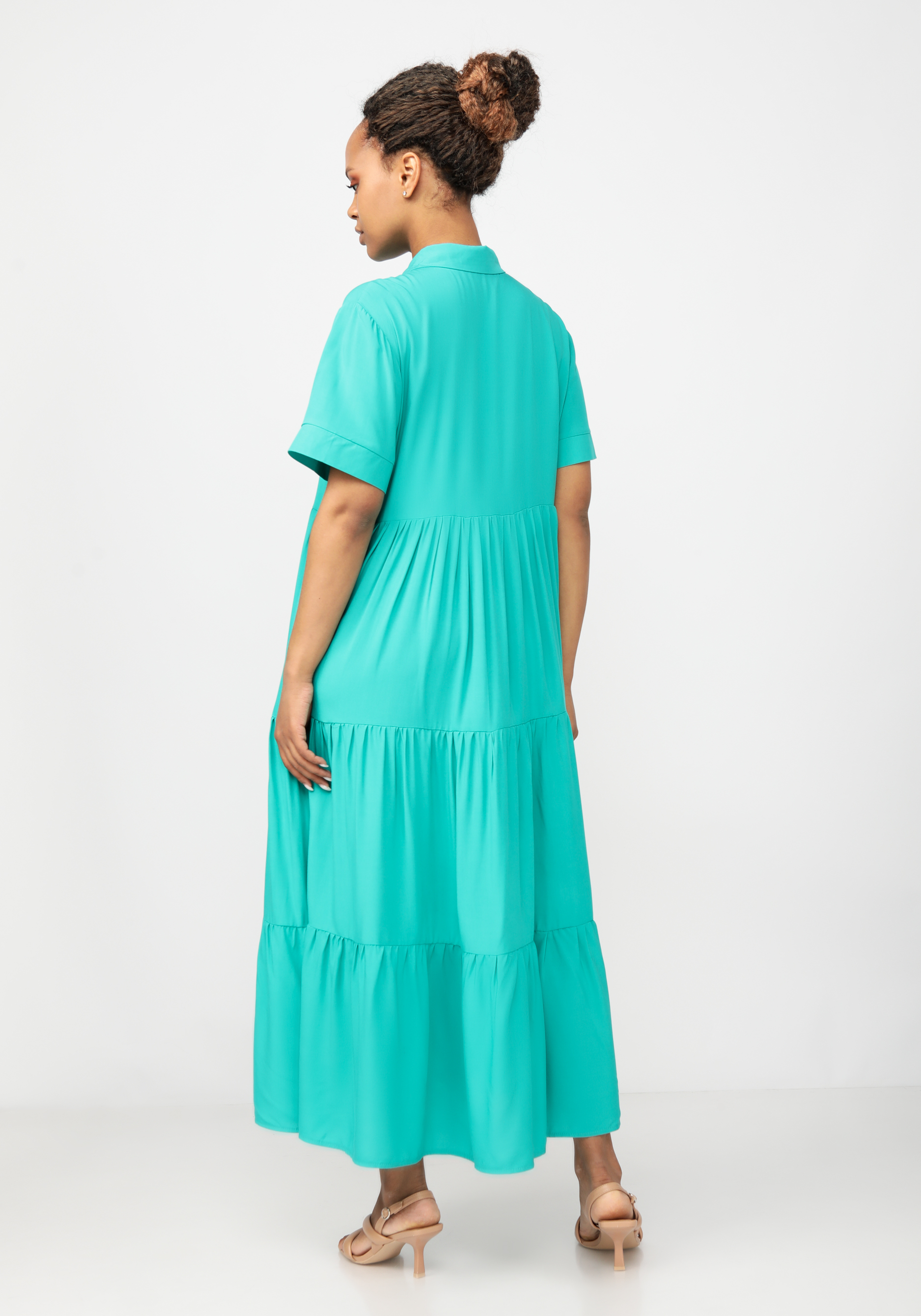 Платье рубашка на пуговицах свободного кроя Bianka Modeno, цвет фиолетовый, размер 50 - фото 7