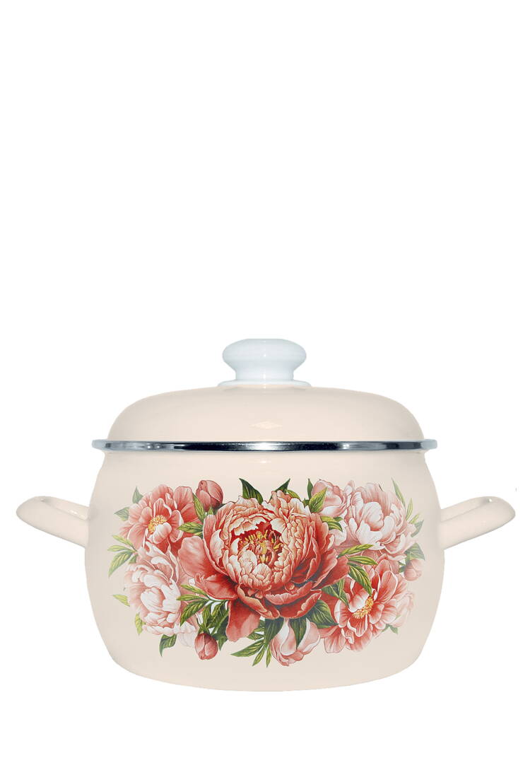 Кастрюля с крышкой Букет пионов шир.  750, рис. 2