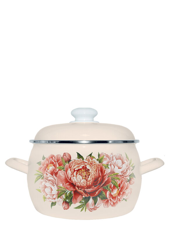 Кастрюля с крышкой Букет пионов шир.  580, рис. 2