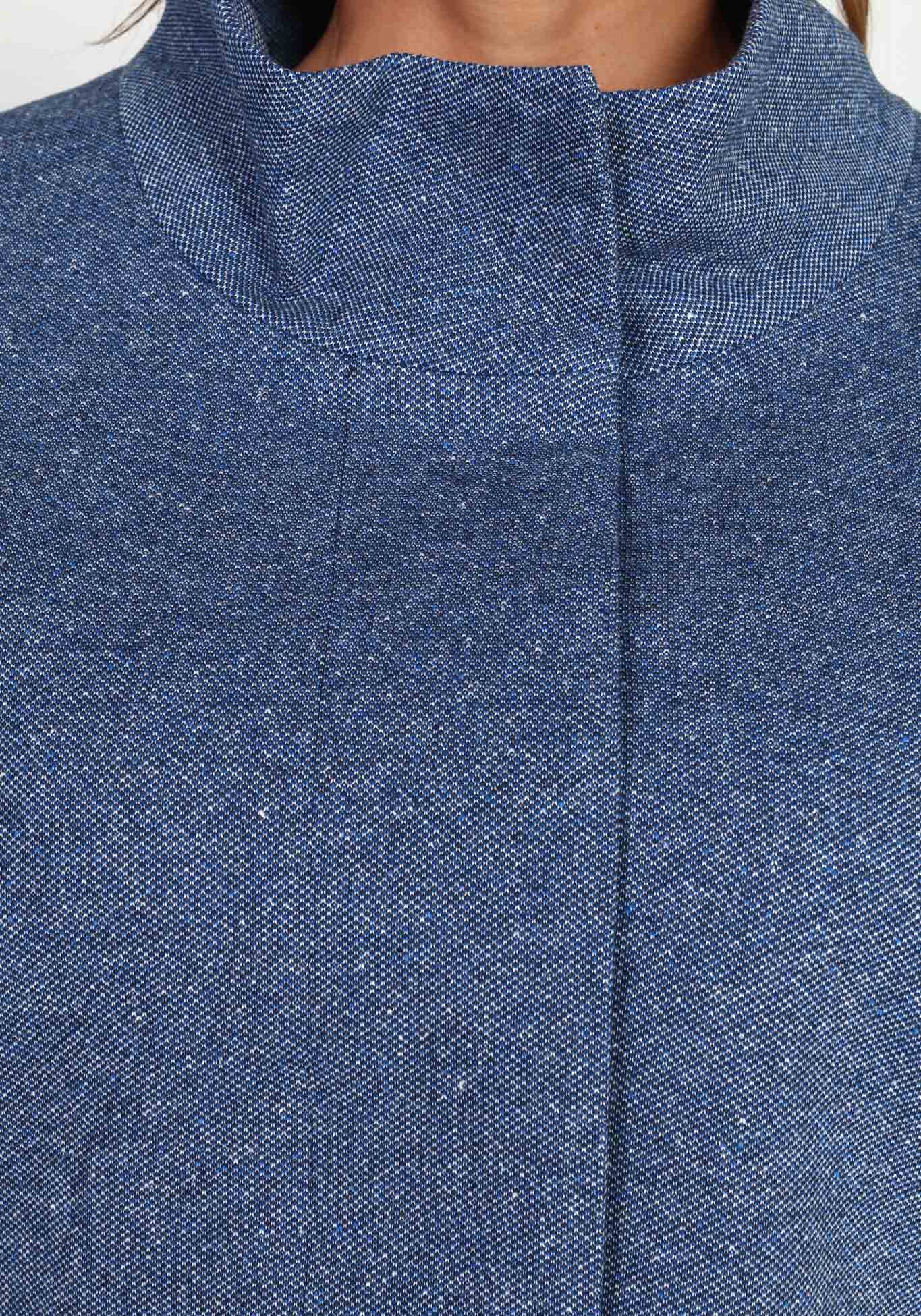 Пальто облегченное с воротником-стойкой Новое Время, размер 48, цвет синий укороченная модель - фото 3
