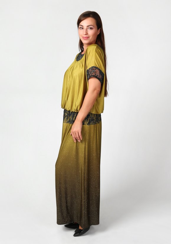 Платье с ажурной отделкой и блестками шир.  580, рис. 6